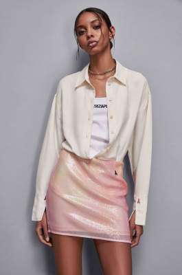 Sequin mini skirt, Pink, Patrizia Pepe