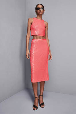 Sequin midi skirt, Pink, Patrizia Pepe