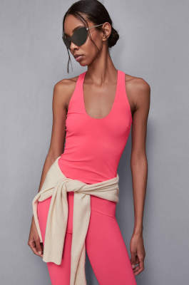 Skinny-Top aus technischem Jersey Essential, Rosa, Patrizia Pepe