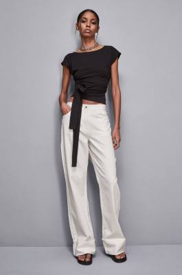 T-shirt with sash, Black, Patrizia Pepe