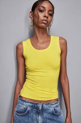 Jersey tank top, Yellow, Patrizia Pepe