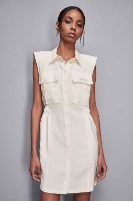 Mini twill shirt dress, White, Patrizia Pepe
