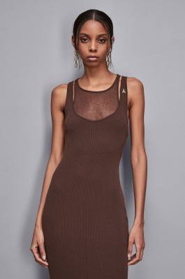 Robe midi 2 en 1, Marron, Patrizia Pepe