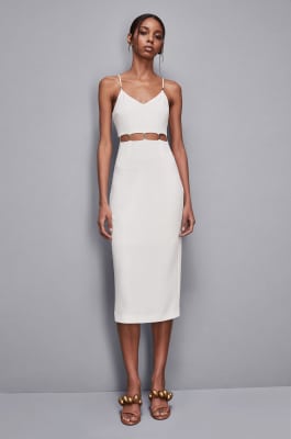 Crepe midi dress, White, Patrizia Pepe