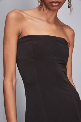 Essential bandeau neckline dress, Black, Patrizia Pepe