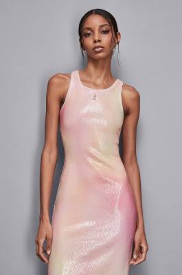 Midi dress with sequins, Pink, Patrizia Pepe