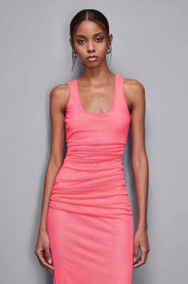 Langes zweifarbiges Kleid, Rosa, Patrizia Pepe