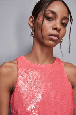 Top with sequins, Pink, Patrizia Pepe