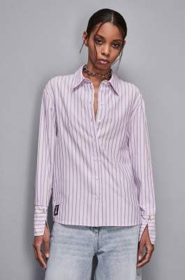Regular fit cotton shirt, Purple, Patrizia Pepe
