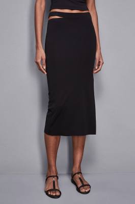 Gonna skinny in jersey Essential, Nero, Patrizia Pepe