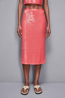 Sequin midi skirt, Pink, Patrizia Pepe