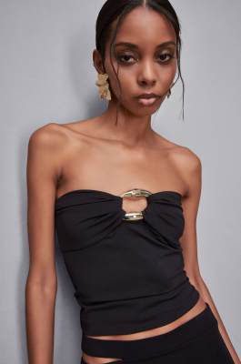 Essential jersey top, Black, Patrizia Pepe