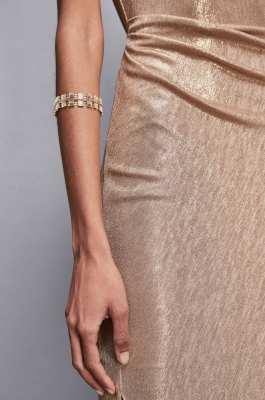Elegant brass and glass bracelet, Gold, Patrizia Pepe