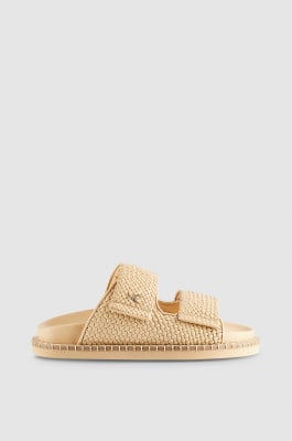 Smooth leather slippers, Apricot, Patrizia Pepe