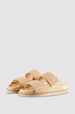 Smooth leather slippers, Apricot, Patrizia Pepe