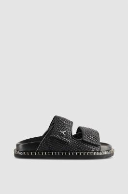 Smooth leather slippers, Black, Patrizia Pepe