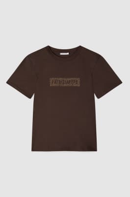 T-Shirt aus Baumwolle normale Passform Essential, Braun, Patrizia Pepe