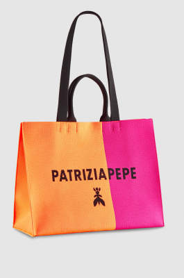Fabric shopping bag, Pink, Patrizia Pepe