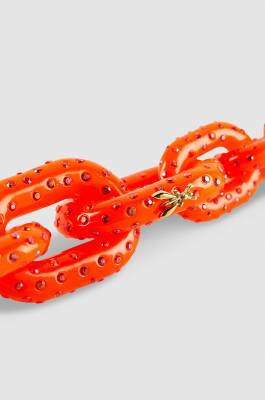 Rhinestone necklace, Orange, Patrizia Pepe
