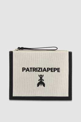 Medium fabric clutch bag with zipper, Multicolor, Patrizia Pepe