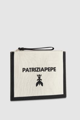 Medium fabric clutch bag with zipper, Multicolor, Patrizia Pepe