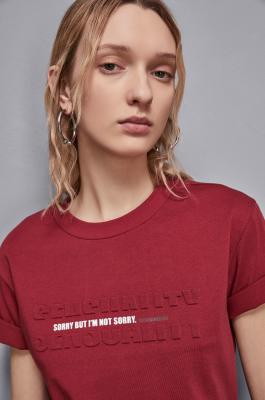 T-shirt with slogan, Red, Patrizia Pepe