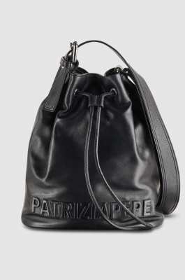 (IM)PERFECTION leather bucket bag large, Black, Patrizia Pepe