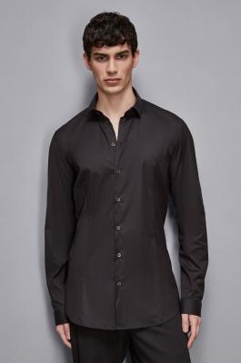 Shirt aus Baumwoll-Popeline Lang, Schwarz, Patrizia Pepe