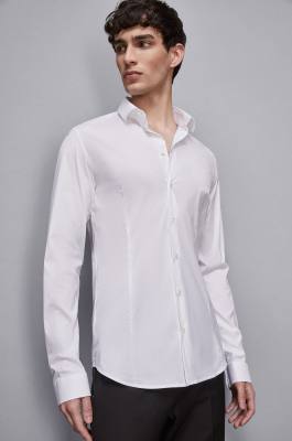 Cotton poplin regular shirt, White, Patrizia Pepe