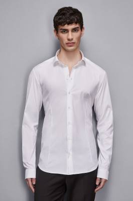 Cotton poplin regular shirt, White, Patrizia Pepe