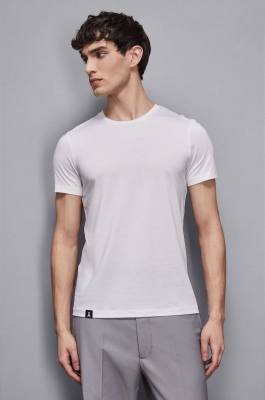 Schmal geschnittenes T-Shirt aus Lyocell-Baumwoll-Jersey, Weiß, Patrizia Pepe