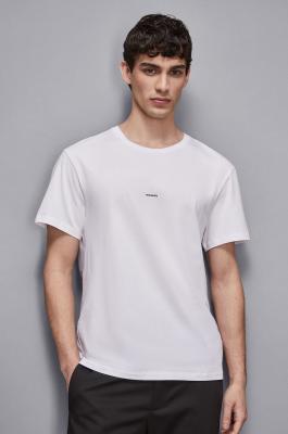 T-Shirt aus Pima-Baumwoll-Jersey mit Logo, Weiß, Patrizia Pepe