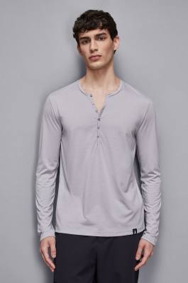Longsleeve aus Jersey mit Knopfleiste, Grau, Patrizia Pepe