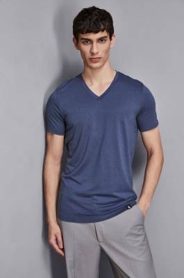 T-Shirt aus Baumwolle, Slim Fit, Hellblau, Patrizia Pepe