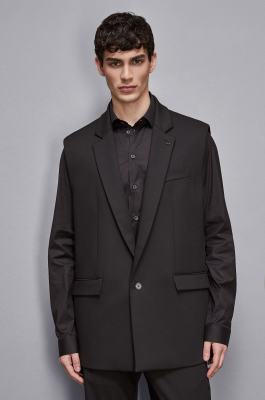 Wool blend vest jacket, Black, Patrizia Pepe