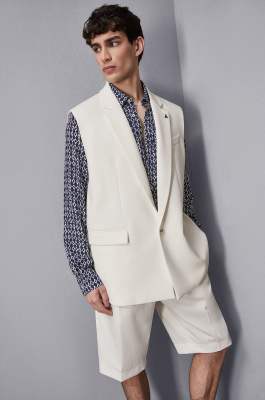 Wool blend vest jacket, White, Patrizia Pepe