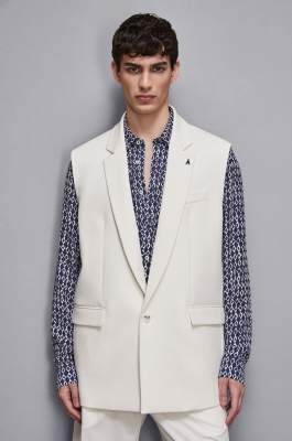 Wool blend vest jacket, White, Patrizia Pepe