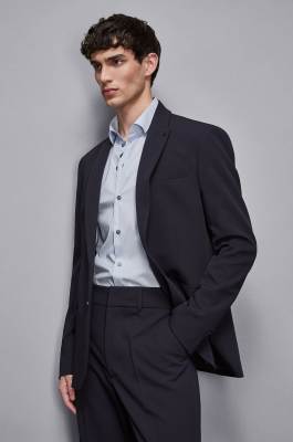 Single-breasted viscose blend jacket, Blue, Patrizia Pepe