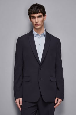 Single-breasted viscose blend jacket, Blue, Patrizia Pepe