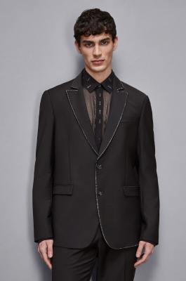 Slim fit jacket in cool wool, Black, Patrizia Pepe