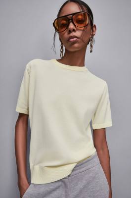 Knitted T-shirt, Yellow, Patrizia Pepe