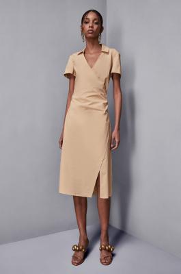 Wickelkleid aus Baumwolle, Aprikose, Patrizia Pepe