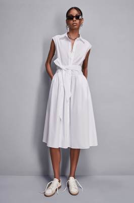 Midi cotton shirt dress, White, Patrizia Pepe