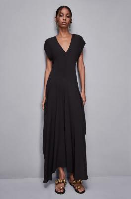 Long dress in Essential viscose, Black, Patrizia Pepe
