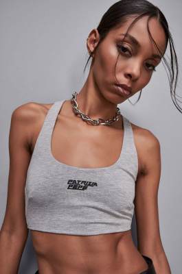 Skinny top in technical jersey, Grey, Patrizia Pepe