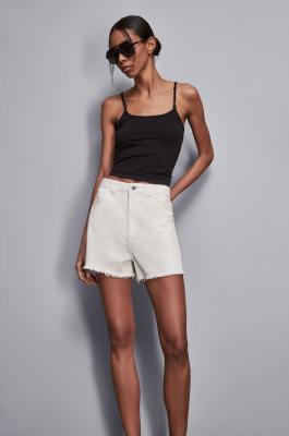 Short denim, Blanc, Patrizia Pepe