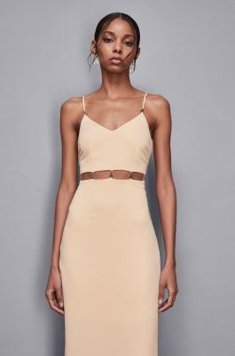 Crepe midi dress, Apricot, Patrizia Pepe