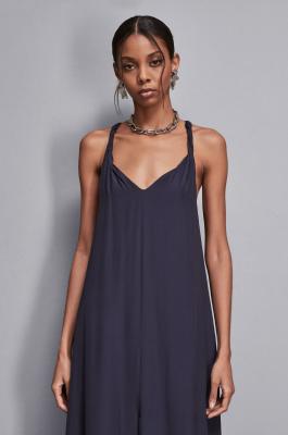 Langes Kleid mit V-Ausschnitt Essential, Blau, Patrizia Pepe