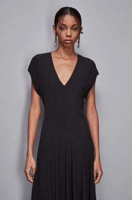 Long dress in Essential viscose, Black, Patrizia Pepe
