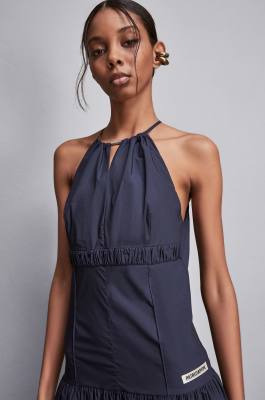 Knöchellanges Kleid aus Popeline, Blau, Patrizia Pepe